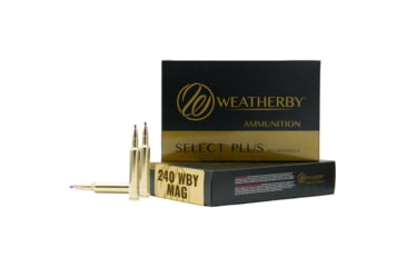 Image of Weatherby Select Plus .240 Magnum 72 Grain Hammer Custom Brass Cased Centerfire Rifle Ammo, 20 Rounds, M24072HCB