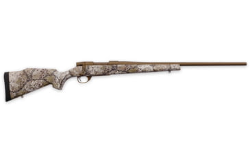 Image of Weatherby Vanguard Badlands Bolt Action Rifle, .270 Winchester, 24in Threaded Barrel, 1-10, Synthetic Camoflage Stock, Bronze, 5RD, VAP270NR4T-FRRMPG