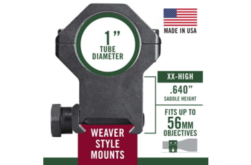 Image of Weaver 1in Tactical Rings, XX-High, Matte 48353