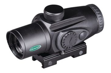 Image of Weaver 3x30 Prism Scope Red Dot Reticle 8-Level Reticle Brightness Selector Fast Focus Diopter Adjustment Matte Black