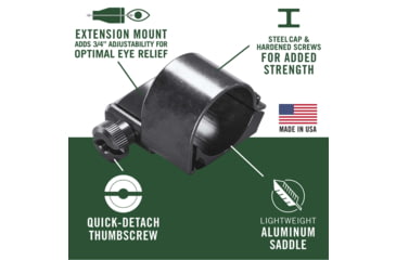 Image of Weaver Rings Detachable Top Mount Rings, 1in, Extended X-High Matte Black 48449