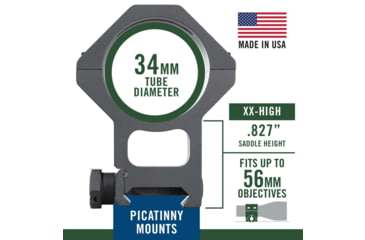 Image of Weaver Tactical Rifle Scope 6-Hole Picatinny Rings, 34 mm Tube, High, Matte, Black, 99684