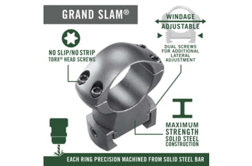 Image of Weaver Windage Adjustable Rings, Medium, Matte, 7/8in Cross Slot 49318