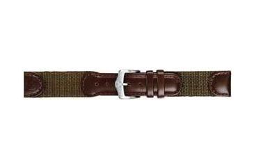 Image of Wenger Ladies and Mens Nylon Watchband Straps, Wenger Nylon Straps Wenger Mens 19mm Brown Olive Nylon Strap