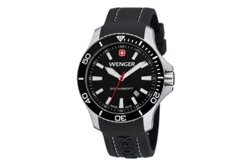 Image of Wenger Sea Force Black Dial Black Bezel Black Silicone Strap 641103