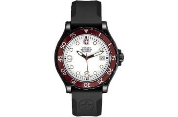 Image of Wenger Swiss Military Ranger Red Bezel White Dial and Black Rubber Strap 70901