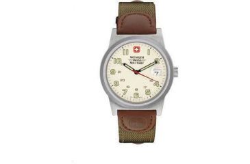 Image of Wenger Classic Field Watch Mens Ivory Dial w/ Brown Leather Strap 72801