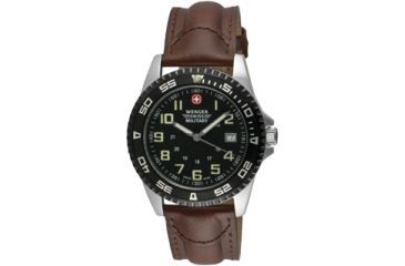 Image of Wenger Swiss Military Sport VII Watch for Men, Brown Leather Strap 72935
