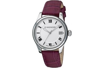 Image of Wenger Terragraph Womens White Dial, 4 Leather Straps - Black, White, Coffee, Aubergine 60.0521.103