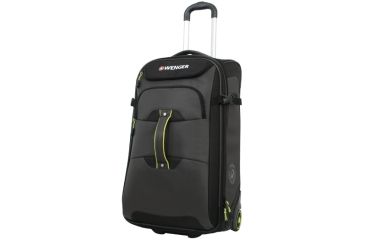 Image of Wenger Terrian Crossing 25in rolling upright duffle bag, Grey w/ Lime 12495