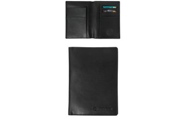 Image of Wenger Thun Leather Passport Wallet, Black 12459