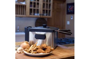 Image of Weston Products Deep Fryer, Dual Basket - 12 Cup, 3L Oil Capacity, Black/Stainless Steel 03-1300-W