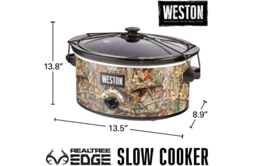 Image of Weston Products Portable Slow Cooker, 5 qt, Realtree Edge, Camo/Stainless, 03-2100-RE