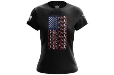 Image of Wethepeopleholsters.Com American Flag in Guns - Patriotic Colors Womens Short Sleeve Shirt, CREWF-K0016-W-FL-M