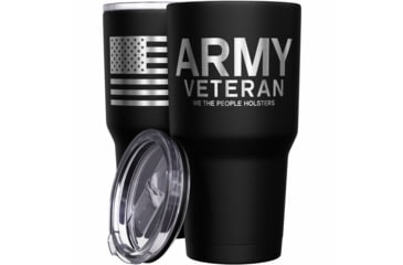 Image of Wethepeopleholsters.Com Army Vet + American Flag Stainless Steel Tumbler, 30 oz, Stainless Steel, TUM01-0088STAINLESS