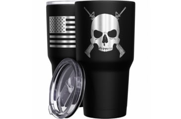 Image of Wethepeopleholsters.Com Cross Rifle Jolly Roger Stainless Steel Tumbler, TUM01-0110STAINLESS