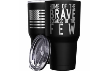Image of Wethepeopleholsters.Com Home of the Brave + American Flag Stainless Steel Tumbler, 30 oz, Black, TUM01-0091BLACK