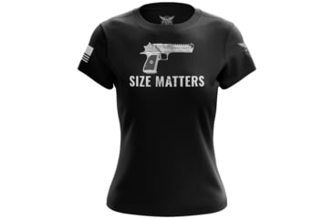 Image of Wethepeopleholsters.Com Size Matters V2 Womens Short Sleeve Shirt, size-matters-v2-womens-short-sleeve-shirt