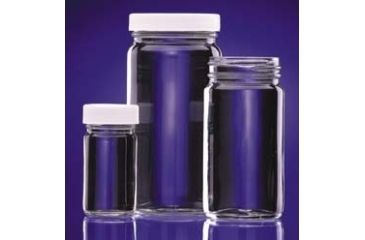 Image of Wheaton AC Round Bottles, Wheaton W217002 White Polypropylene Cap With Fluoropolymer Resin-Faced Foamed Polyethylene Liner, Convenience Packed