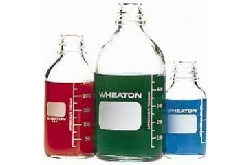 Image of Wheaton Media Bottles, Graduated, Wheaton 219760 With Rubber-Lined Cap