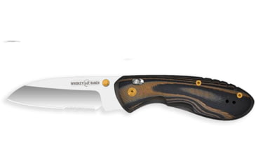 Image of Whiskey Bent Knives Catch Pin Lock Chaps 2.91in Folding Knife, Sheepsfoot, Satin Blade, G10 Handle, 60/40 Serrated, WB64S-48