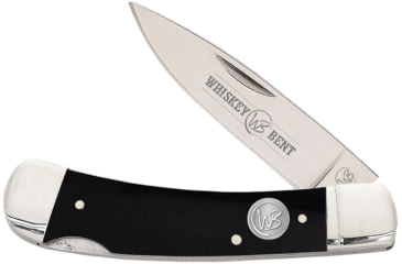 Image of Whiskey Bent Knives Lock Blade Folding Knife, Single Clip Point, 440 Steel Blade, 3.75in Closed Length, Natural Bone Handle, Buffalo Horn, WB33-02