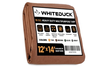 Image of White Duck 18 oz. 100% Cotton Canvas Tarp, Brown, 12ft x 14ft, U0-5OPT-XCF2