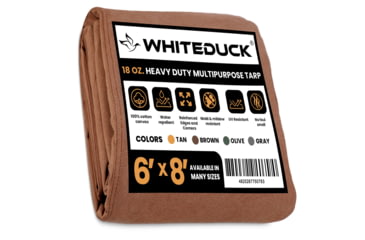 Image of White Duck 18 oz. 100% Cotton Canvas Tarp, Brown, 6ftx8ft, C7-NHUD-1BFC