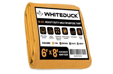 Image of White Duck 18 oz. 100% Cotton Canvas Tarp, Tan, 6ftx8ft, FBA-WDT-Tan-8039
