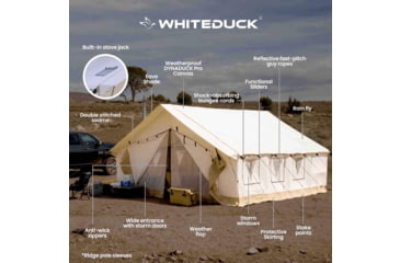 Image of White Duck Alpha Wall Tent, Water Repellent, 10ft x 12ft, WD-0045