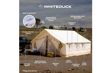 Image of White Duck Alpha Wall Tent, Water Repellent, 14ft x 16ft, WD-0014