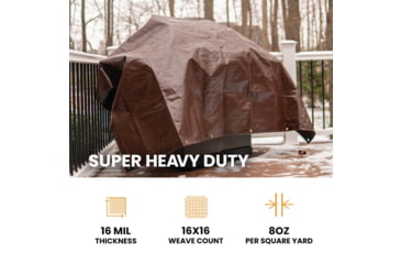 Image of White Duck Super Heavy Duty Poly Tarp, Brown, 100x100ft, PT-100x100