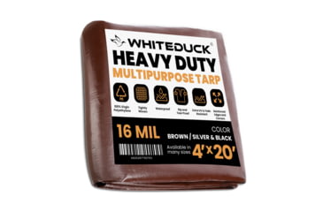 Image of White Duck Super Heavy Duty Poly Tarp, Brown, 4x20ft, PT-4x20