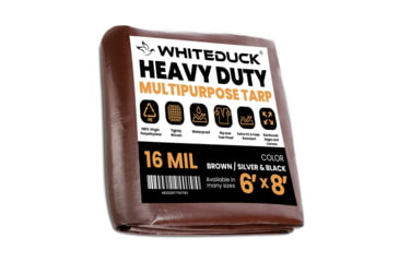 Image of White Duck Super Heavy Duty Poly Tarp, Brown, 6ftx8ft, PT-6x8