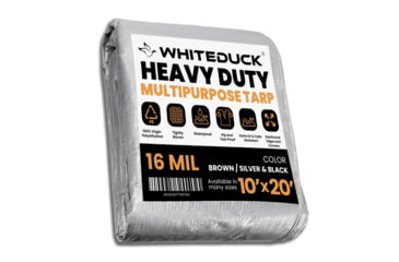 Image of White Duck Super Heavy Duty Poly Tarp, Silver/Black, 10x20ft, PT-10x20-SB