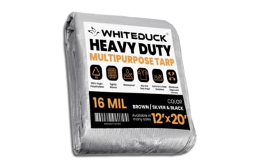 Image of White Duck Super Heavy Duty Poly Tarp, Silver/Black, 12x20ft, PT-12x20-SB