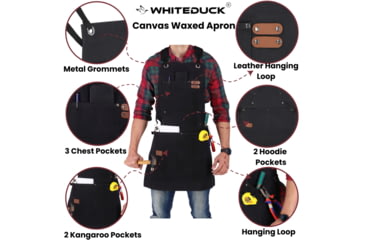 Image of White Duck Work Apron, Black, WWD-001