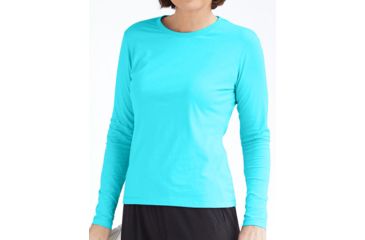 Image of White Sierra Bug Free Jersey Long Sleeve Tee - Women's-Blue Radiance-Medium