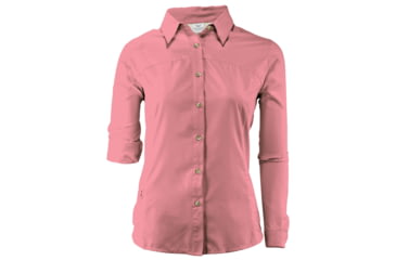 Image of White Sierra Gobi Desert Long Sleeve Shirt - Women's-Coral-X-Large