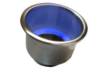 Image of Whitecap Flush Mount Cup Holder w/Blue LED Light - Stainless Steel 56234