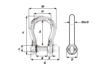 Image of Wichard Marine Captive Pin Bow Shackle - Diameter 10mm - 13/32in, 1445