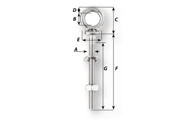 Image of Wichard Marine Eye Bolt - Diameter 15/32in - Length 1-9/16in, 6490