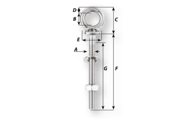Image of Wichard Marine Eye Bolt - M12 x 175mm - Length 120mm, 6497