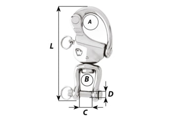 Image of Wichard Marine HR Snap Shackle With Clevis Pin Swivel - 120mm Length - 4-23/32in, 2478