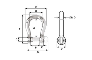 Image of Wichard Marine Self-Locking Bow Shackle - Diameter 6mm - 1/4in, 1243