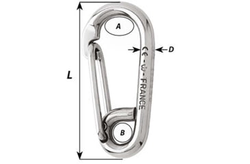 Image of Wichard Marine Symmetric Carbine Hook - Length 80mm - 5/16in, 2315