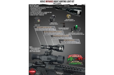 Image of Wicked Hunting Lights A55iC LED Infrared Night Hunting Light Kit, Black, W2065