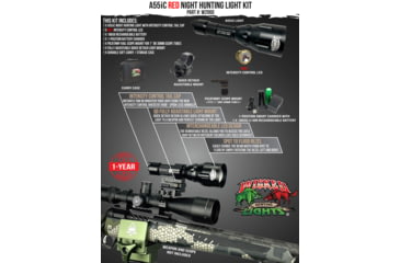 Image of Wicked Hunting Lights A55iC LED Red Night Hunting Light Kit, Black, W2060