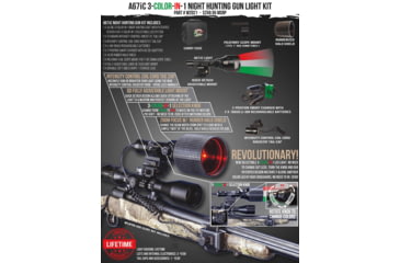 Image of Wicked Hunting Lights A67iC 3-Color-In-1 Night Hunting Gun Light Kit, Green/Red/White, W2021