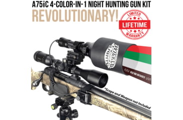 Image of Wicked Hunting Lights A75iC 4-Color-In-1 Night Hunting Light Kit, Green, Red, White, 850nm Infrared, W2082